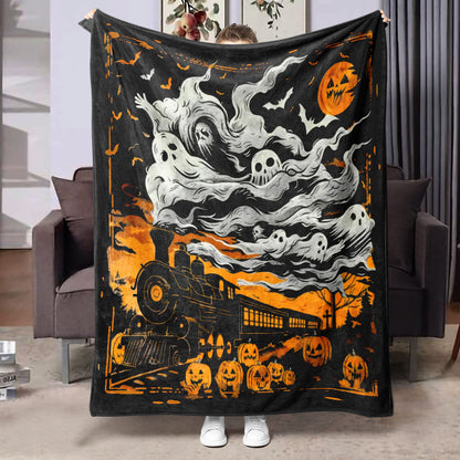 Halloween Flannel Blanket Black Geometric Polyester Multi-Size 31