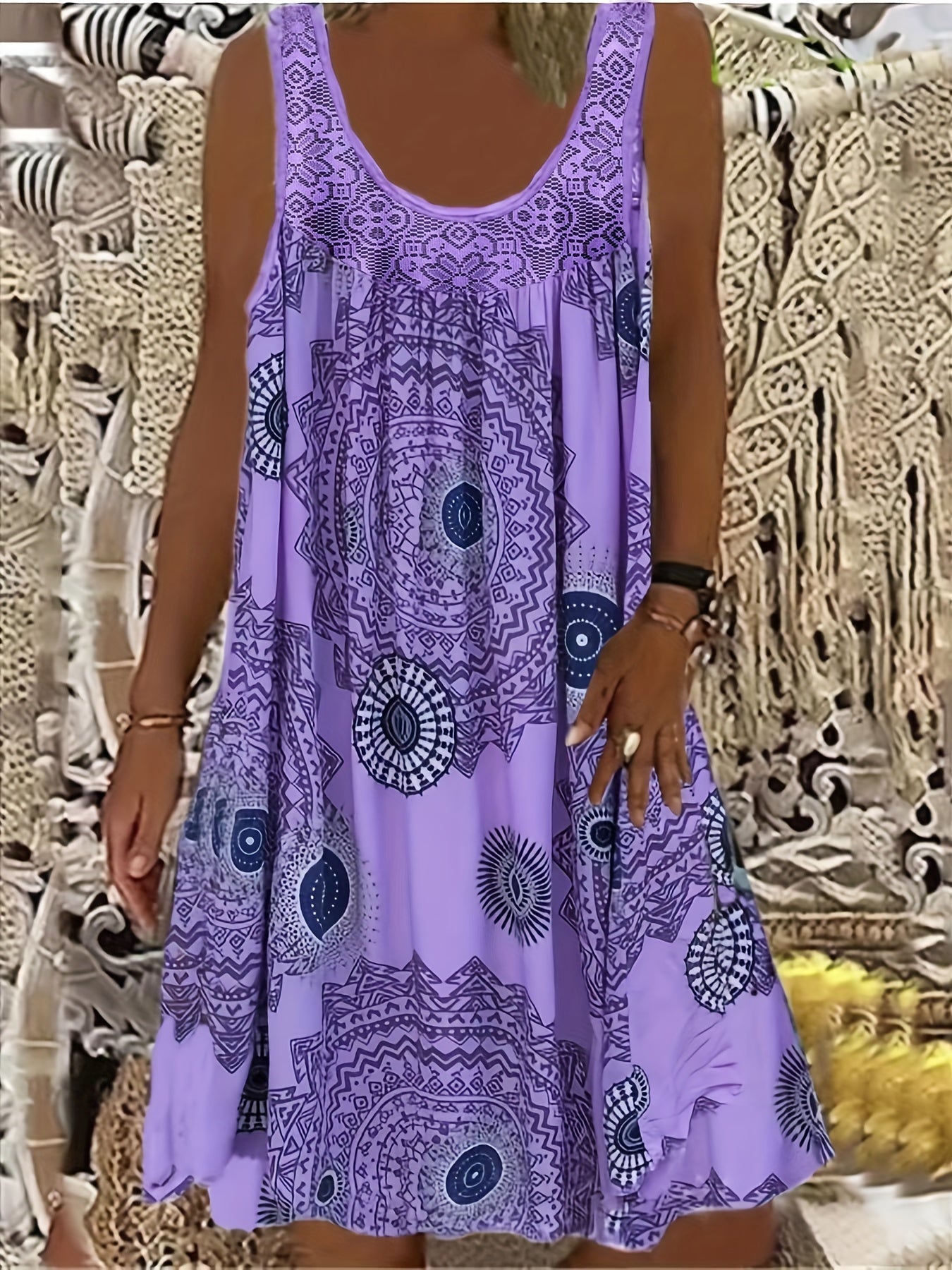 Variant image for Women's Floral Maxi Dress Blue Polyester-9