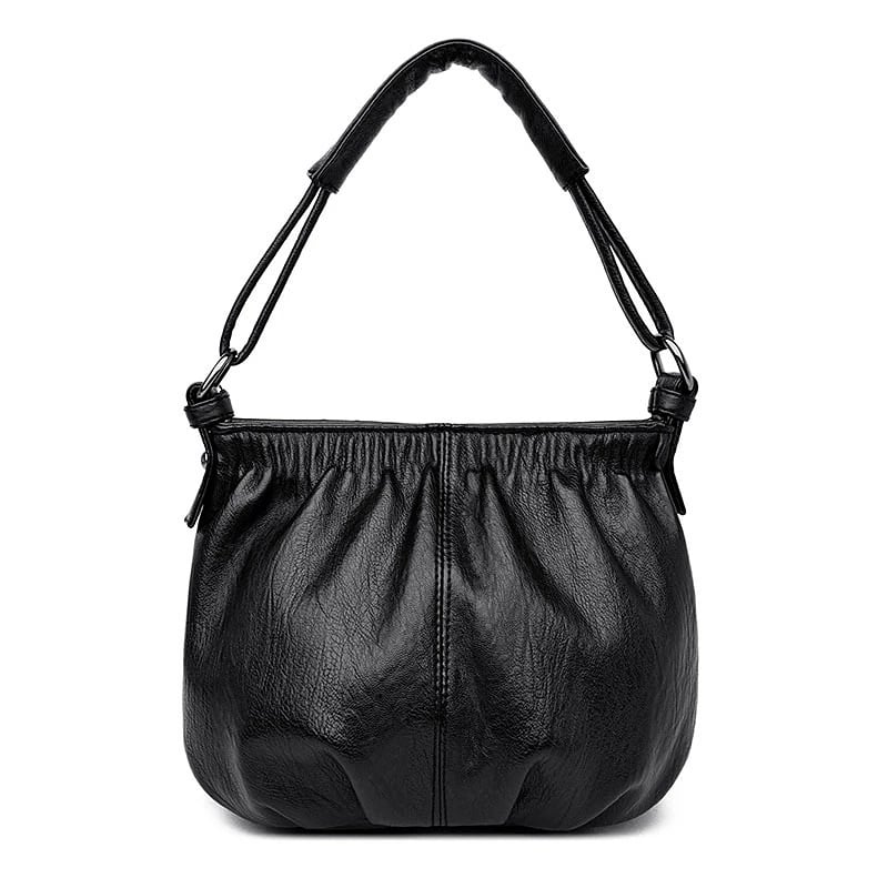Women's Black Shoulder Bag One Size Soft Material-4