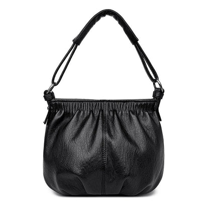 Women's Black Shoulder Bag One Size Soft Material-4