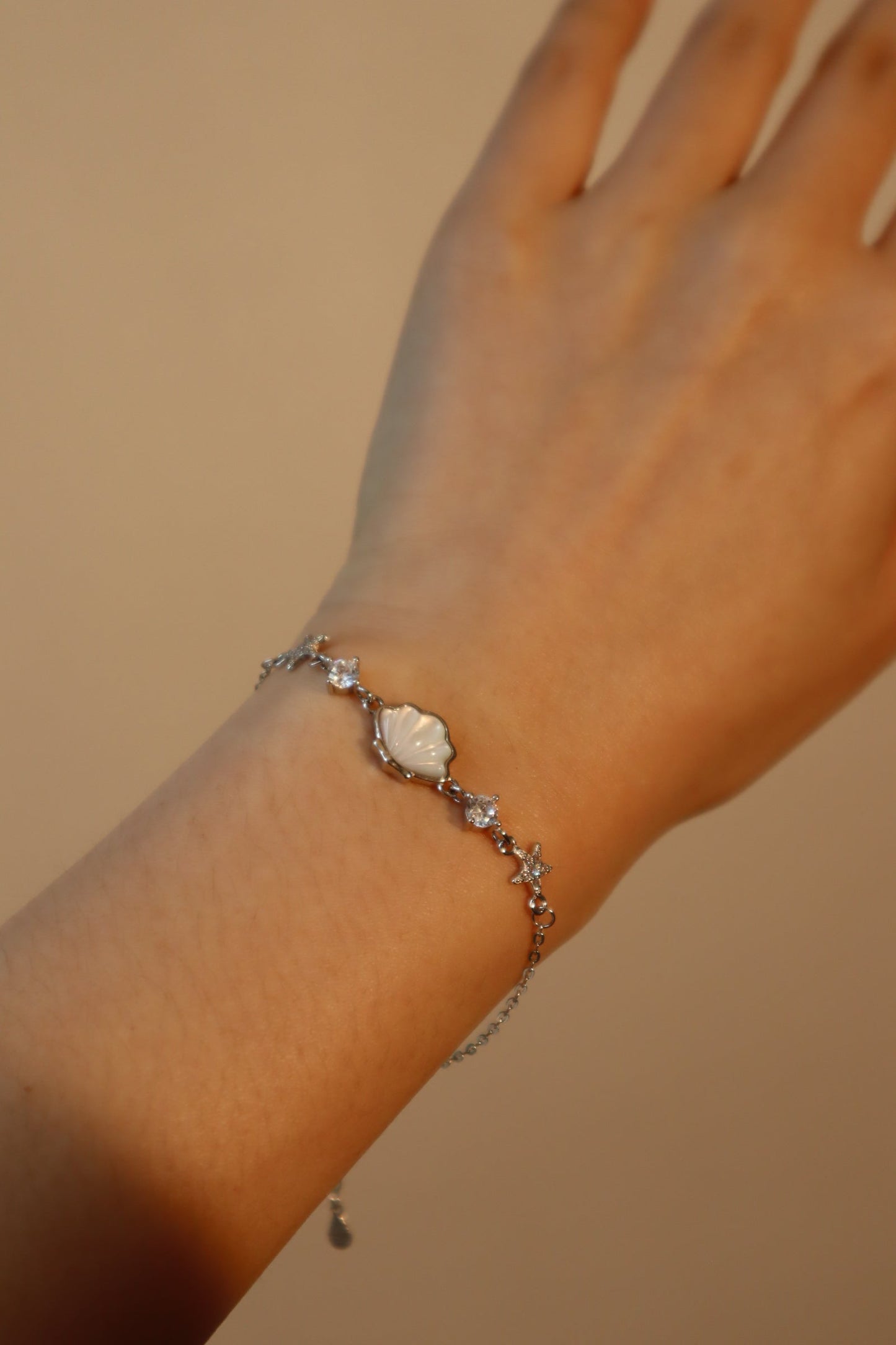 Unisex Bracelet Silver Sea Shell Zirconia Diamonds - 4