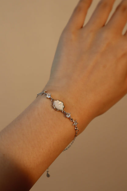 Unisex Bracelet Silver Sea Shell Zirconia Diamonds - 4