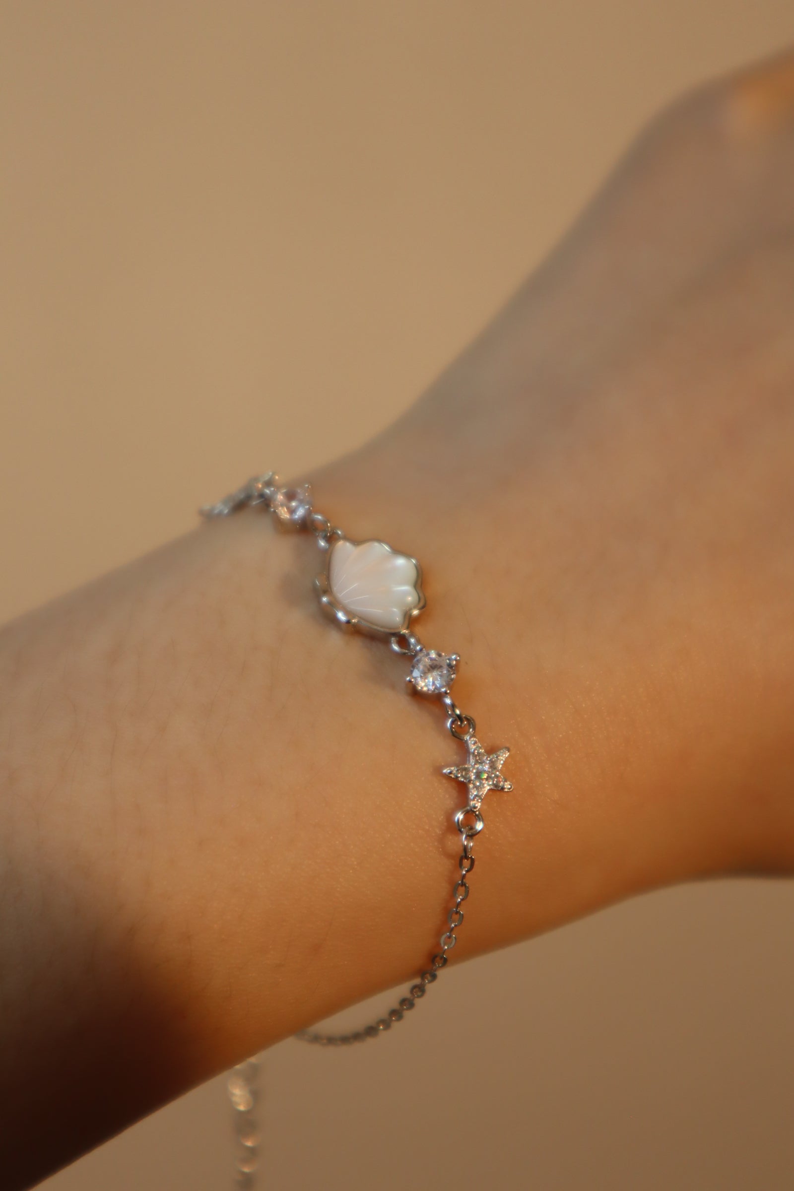 Unisex Bracelet Silver Sea Shell Zirconia Diamonds - 5