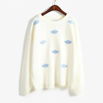 Adorable Clear and Cloudy Sky Loose Sweater 7