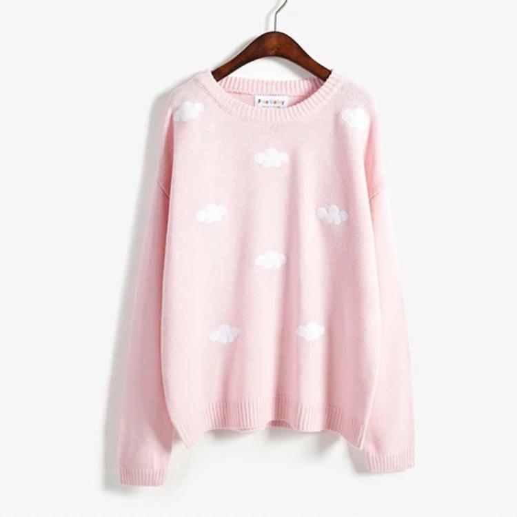 Adorable Clear and Cloudy Sky Loose Sweater 8