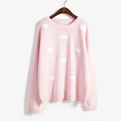 Adorable Clear and Cloudy Sky Loose Sweater 8