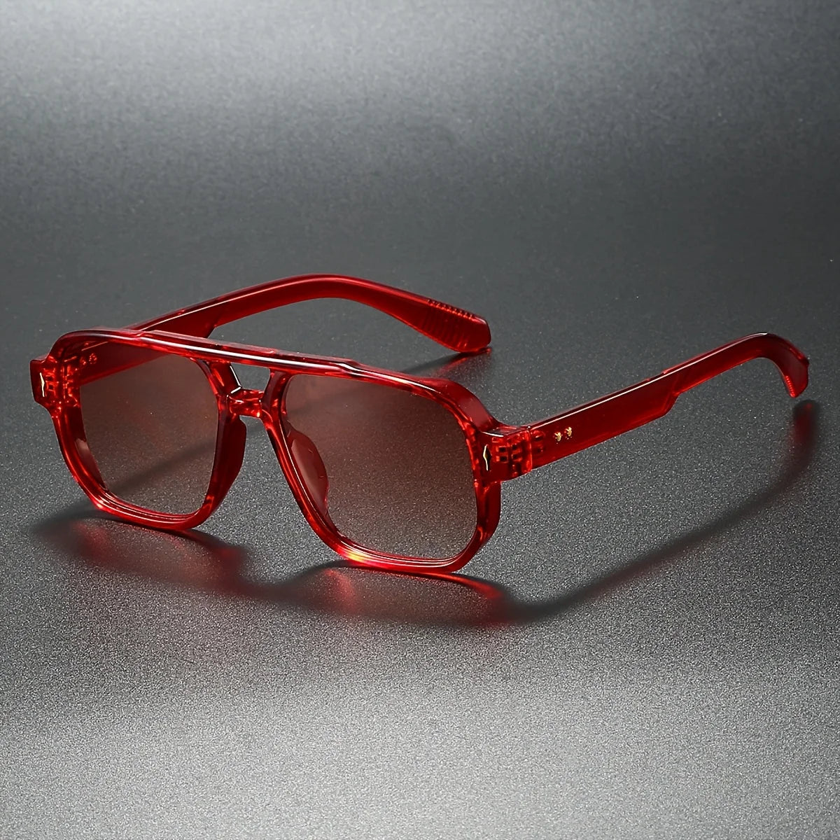 Women's Retro Acetate Square Sunglasses – frame detail | Hensley London