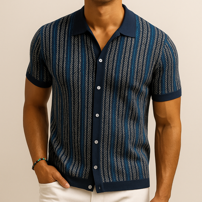 Men's Cotton Button-Down Shirt – front view | Hensley London