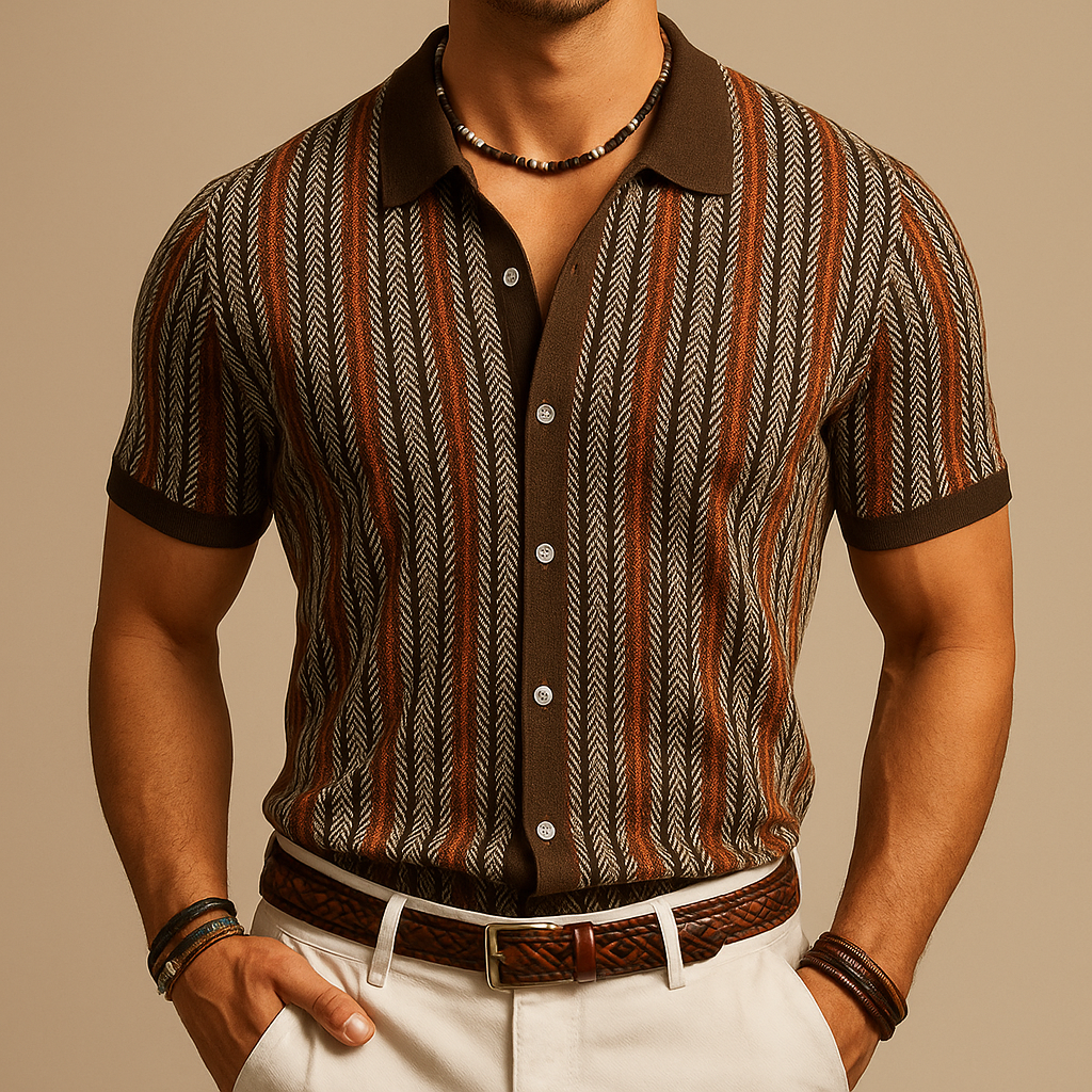 Men's Cotton Button-Down Shirt – back view | Hensley London