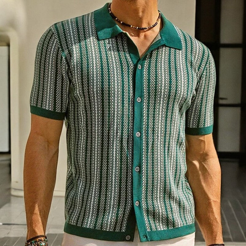 Men's Cotton Button-Down Shirt – detail view | Hensley London