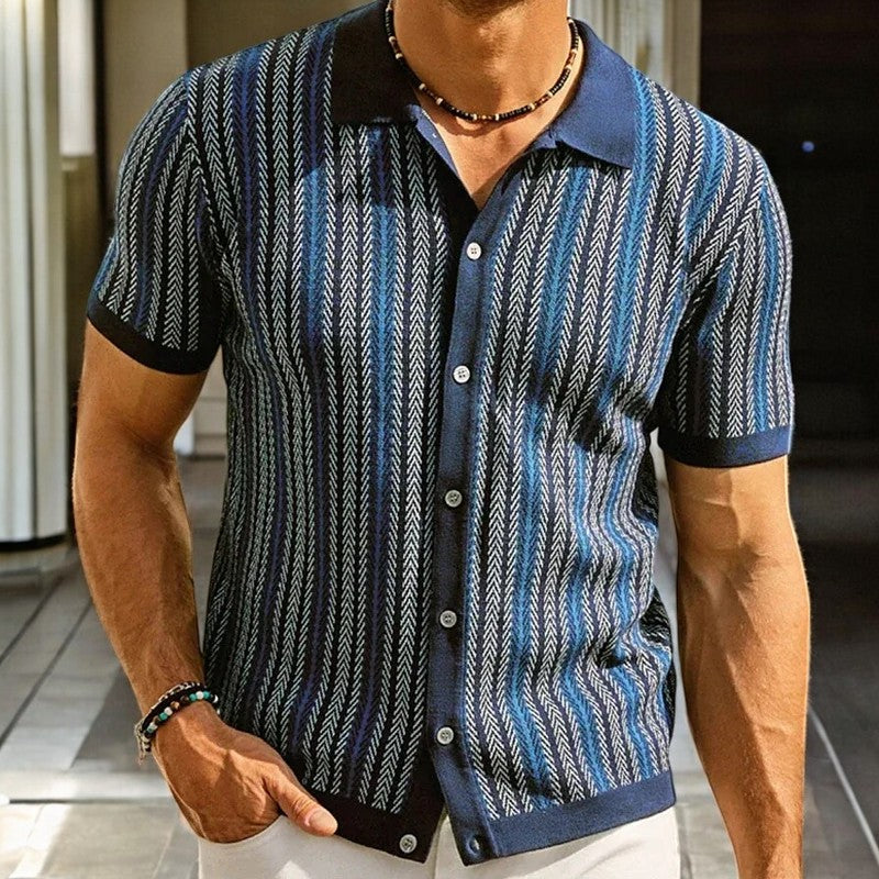 Men's Cotton Button-Down Shirt – fabric detail view | Hensley London