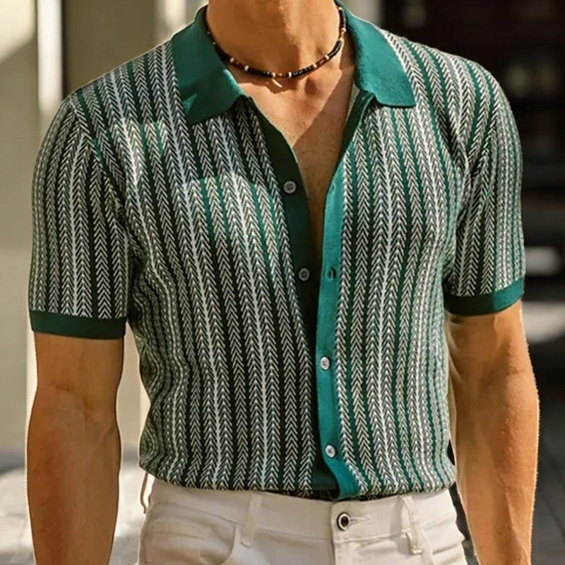 Men's Cotton Button-Down Shirt – styled view | Hensley London