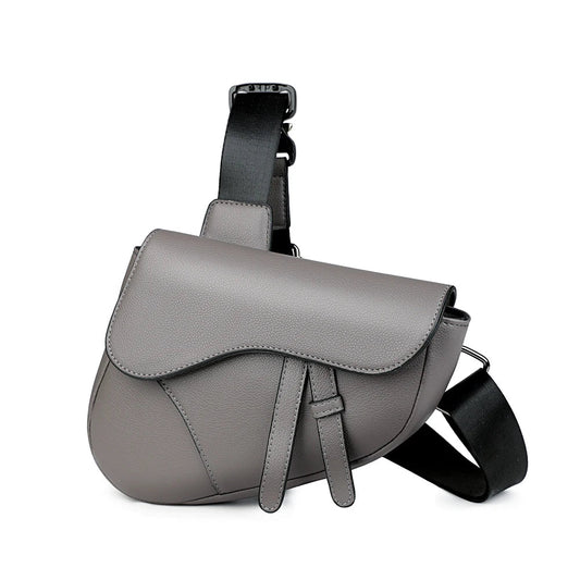 Women's Eco Leather Saddle Crossbody Bag – front view | Hensley London