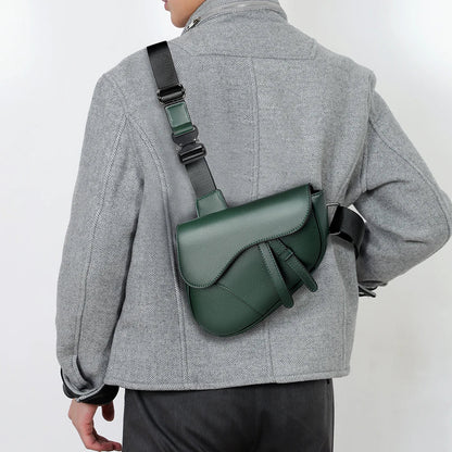 Women's Eco Leather Saddle Crossbody Bag – product view | Hensley London