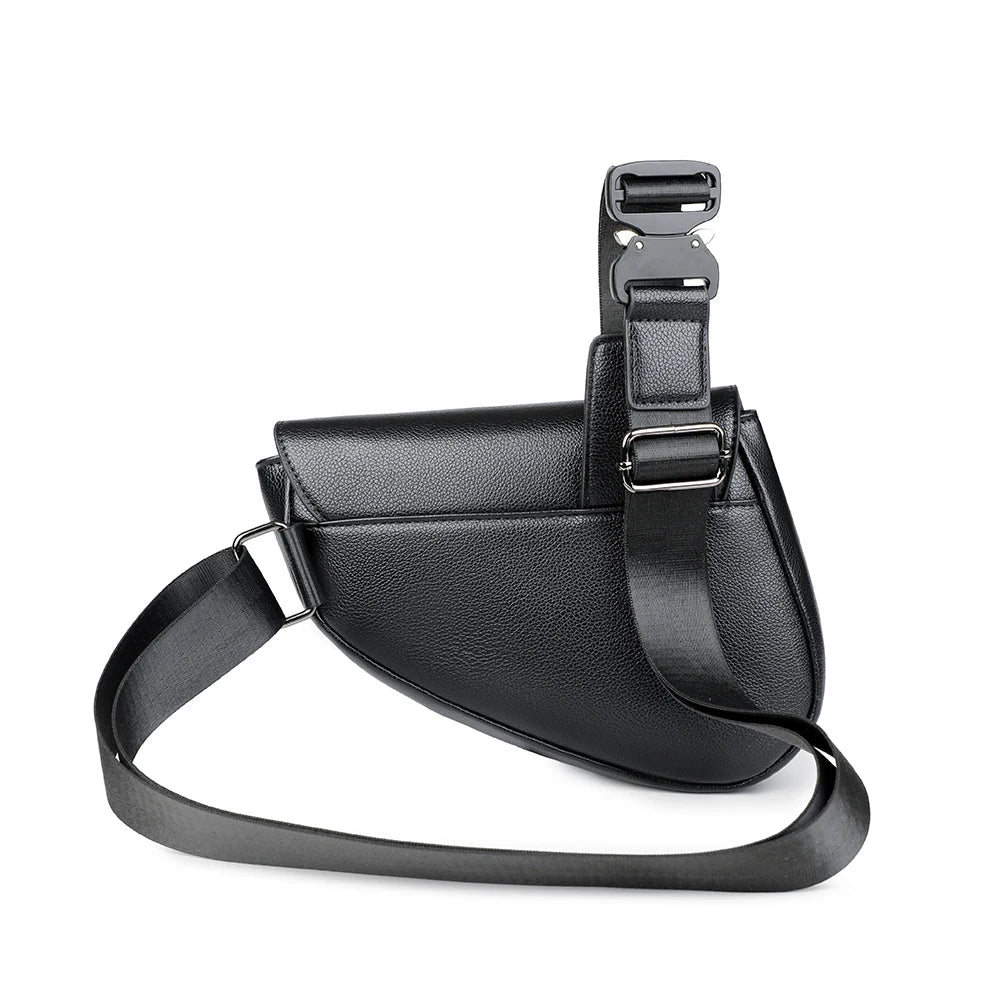 Women's Eco Leather Saddle Crossbody Bag – product view | Hensley London