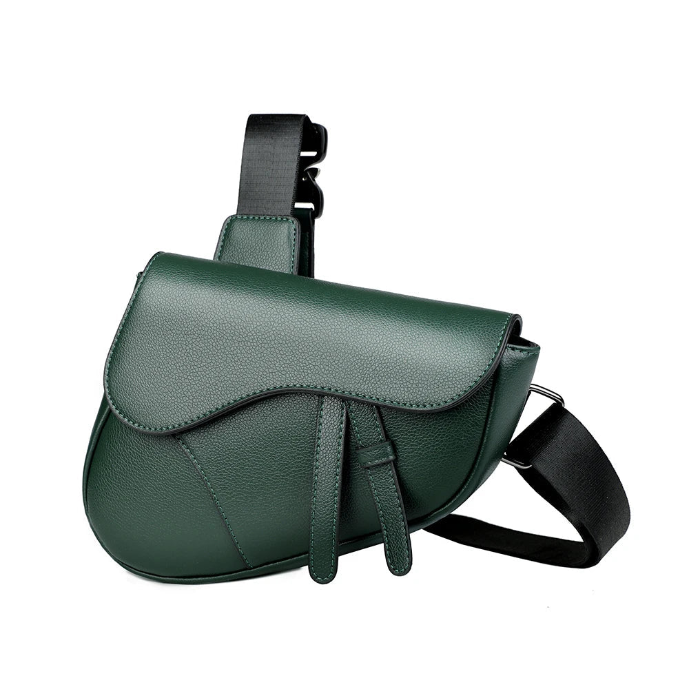 Women's Eco Leather Saddle Crossbody Bag – product view | Hensley London