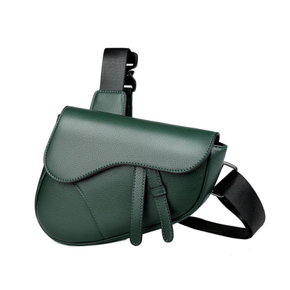 Women's Eco Leather Saddle Crossbody Bag – product view | Hensley London