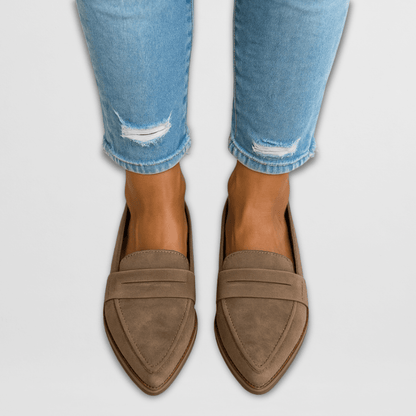Women's Loafers Beige Soft Suede Casual Comfort