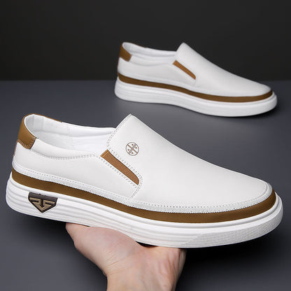 Men's Leather Slip-On Sneakers – detail view | Hensley London