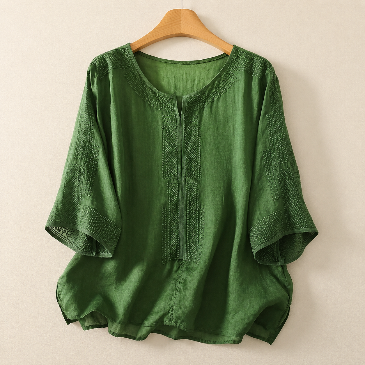 Women's Embroidered Linen Blouse