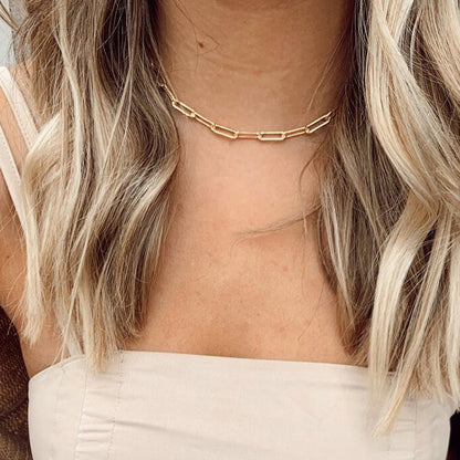 Amber Gold Chain Necklace for Women – Hypoallergenic Stainless Steel-Plated 14k Gold, 16-19 Inches 3