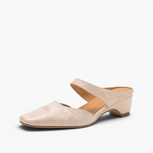 Women's Lambskin Square-Toe Wedge Mules – main view | Hensley London