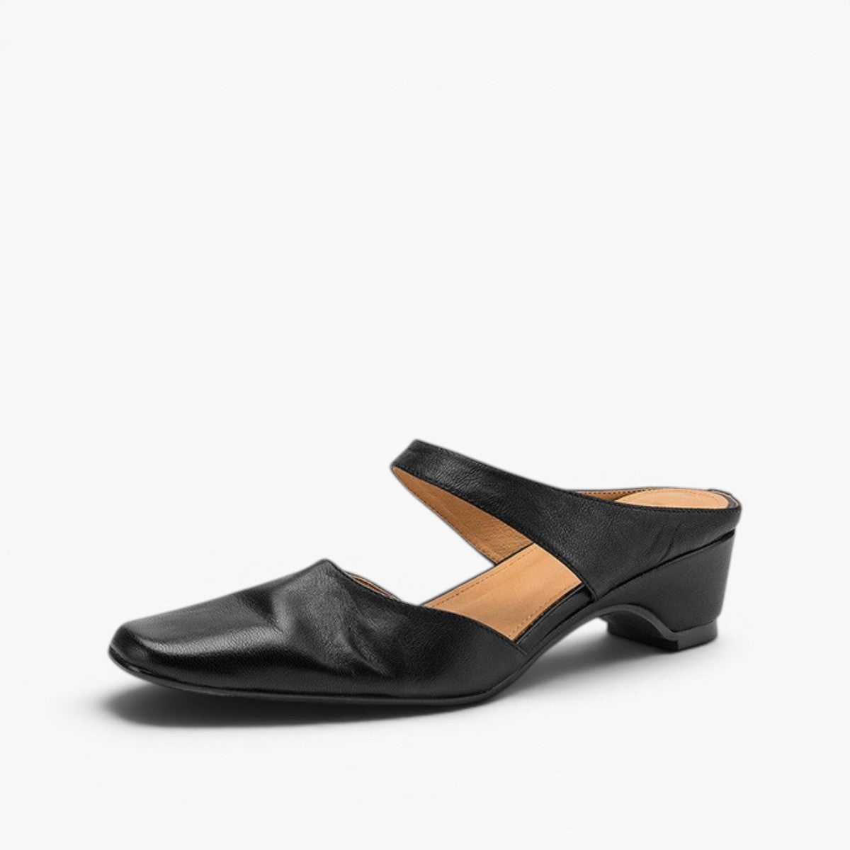 Women's Lambskin Square-Toe Wedge Mules – pair view | Hensley London