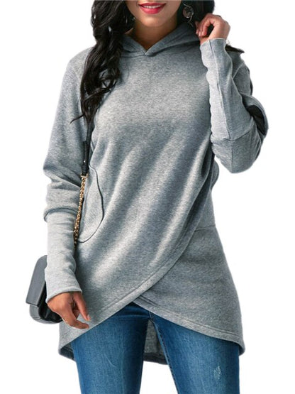 Women's Stylish Hoodie Gray Cotton - 6