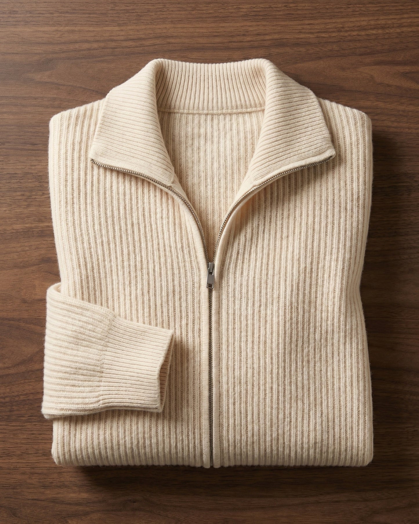 Men's Cashmere Full-Zip Cardigan - styled view | Hensley London