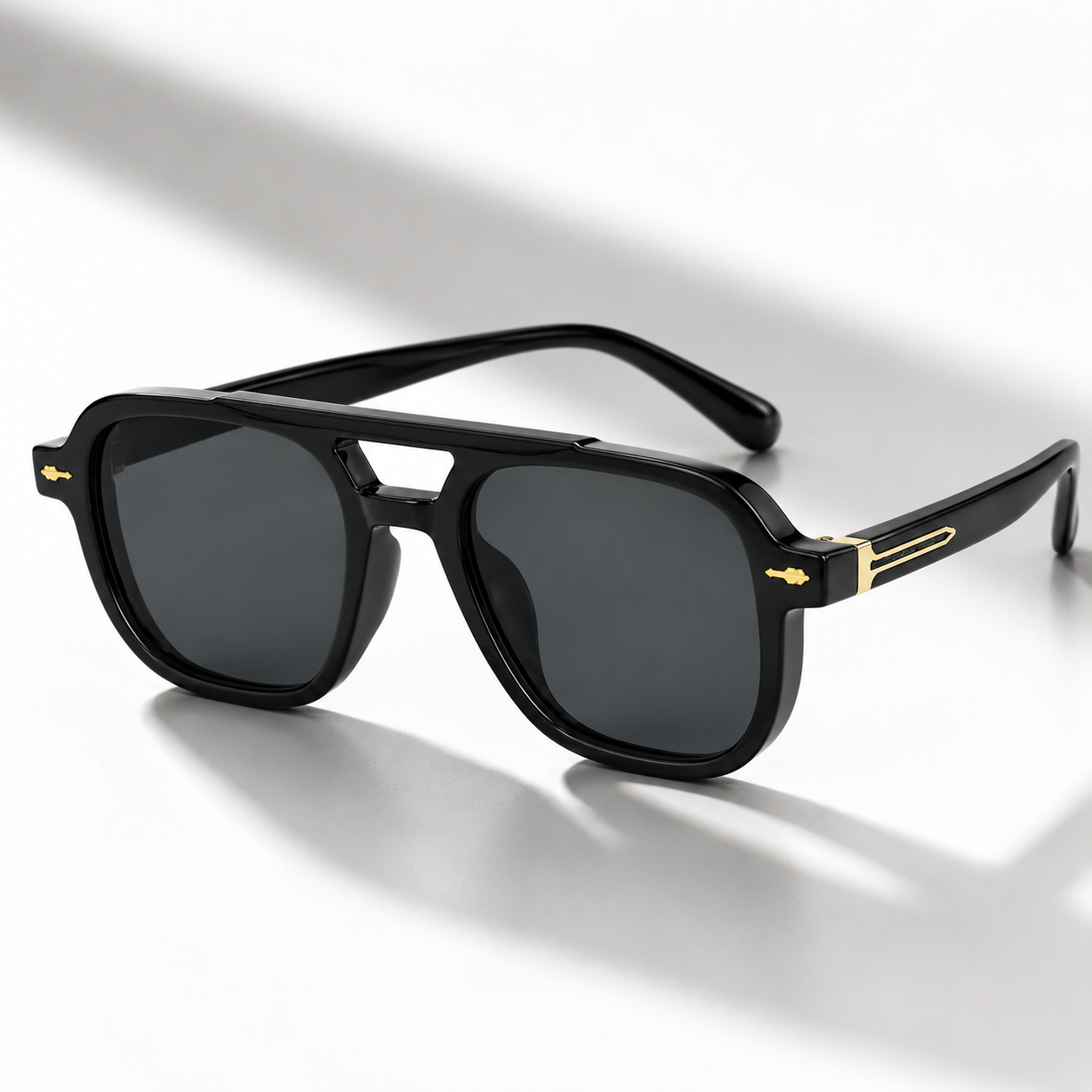 Women's Acetate Double-Bridge Aviator Sunglasses – alternate view | Hensley London