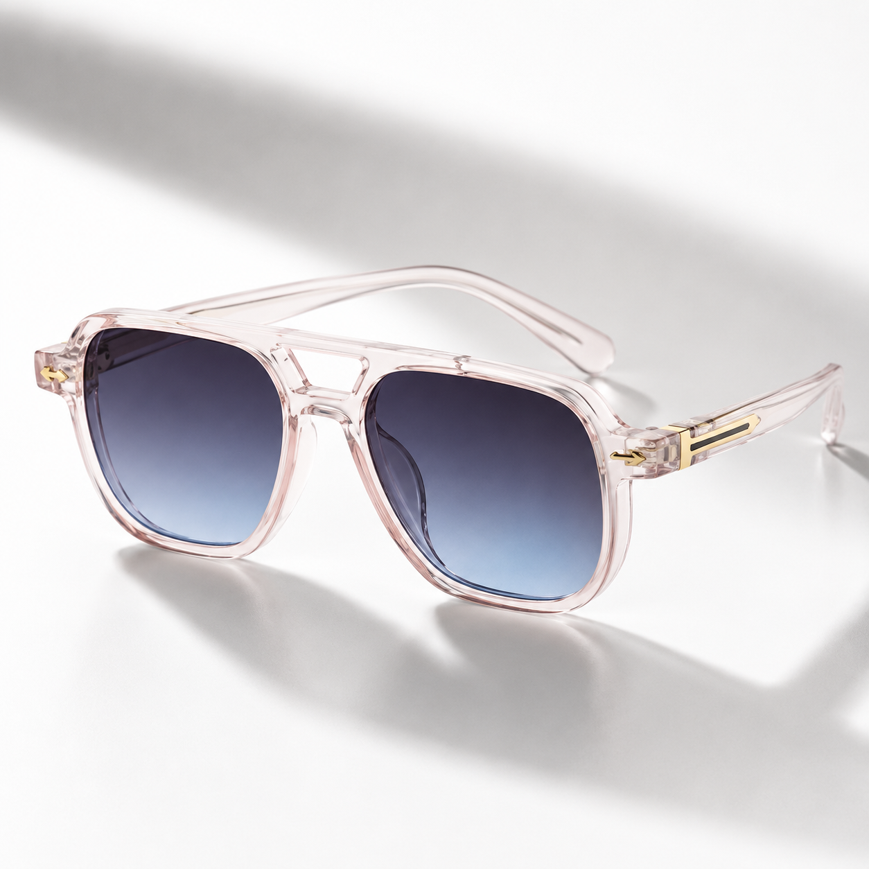 Women's Acetate Double-Bridge Aviator Sunglasses – frame detail | Hensley London