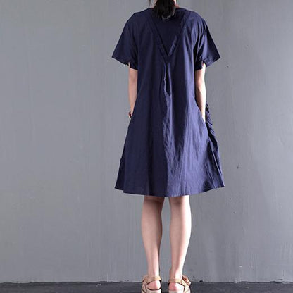 Aqua Sundress | Linen, Plus Size - Image 4