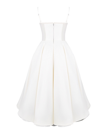 Women's Cocktail Dress Pink Satin Corset Midi - 8