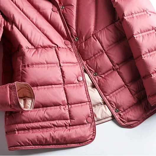 Women's Quilted Waist-Shaped Jacket in Pink – additional view | Hensley London