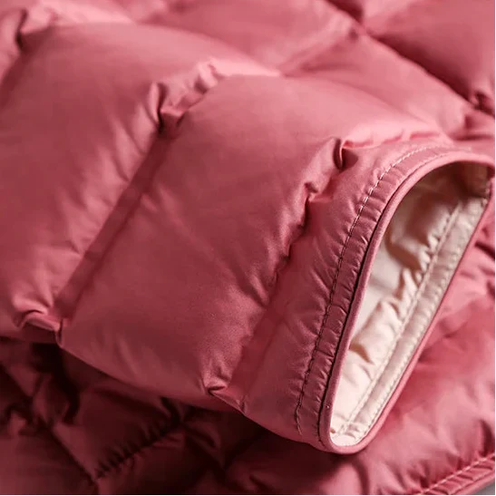 Women's Quilted Waist-Shaped Jacket in Pink – additional view | Hensley London