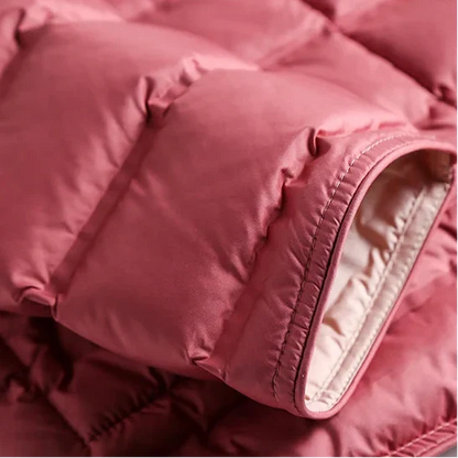 Women's Quilted Waist-Shaped Jacket in Pink – additional view | Hensley London