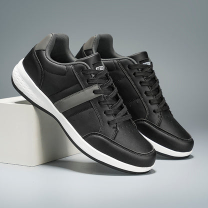 Men's Leather Lace-Up Low-Top Sneakers – product view | Hensley London