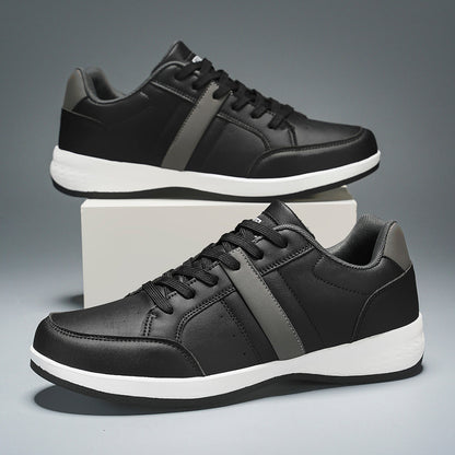 Men's Leather Lace-Up Low-Top Sneakers – product view | Hensley London