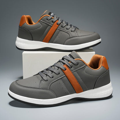 Men's Leather Lace-Up Low-Top Sneakers – product view | Hensley London