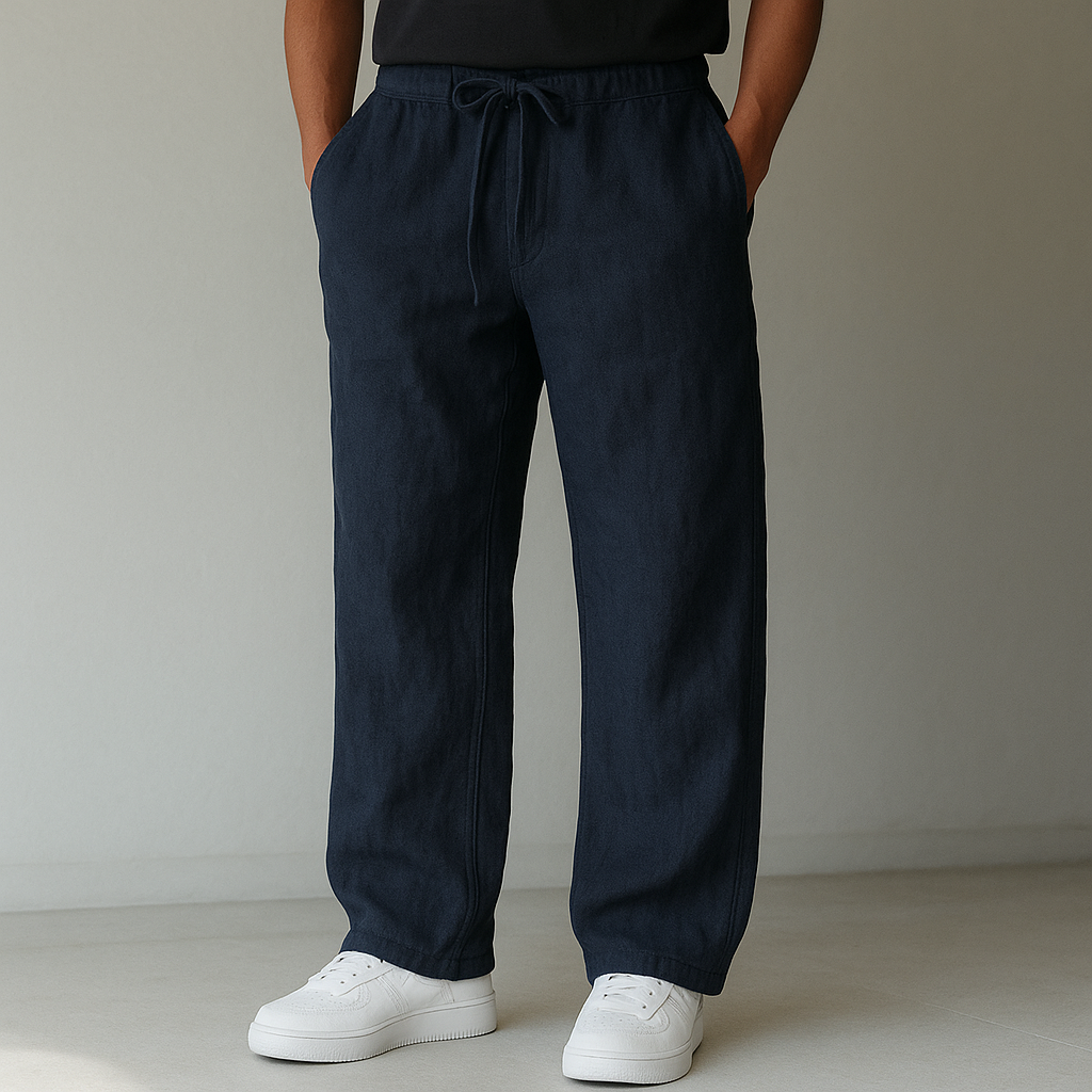 Men's Linen Drawstring Pants – Lightweight Breathable Fit