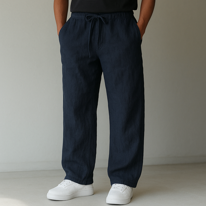Men's Linen Drawstring Pants – Lightweight Breathable Fit