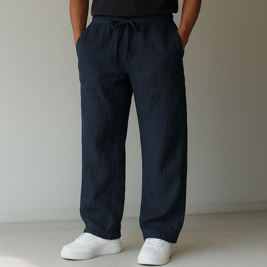 Men's Linen Drawstring Pants – Lightweight Breathable Fit