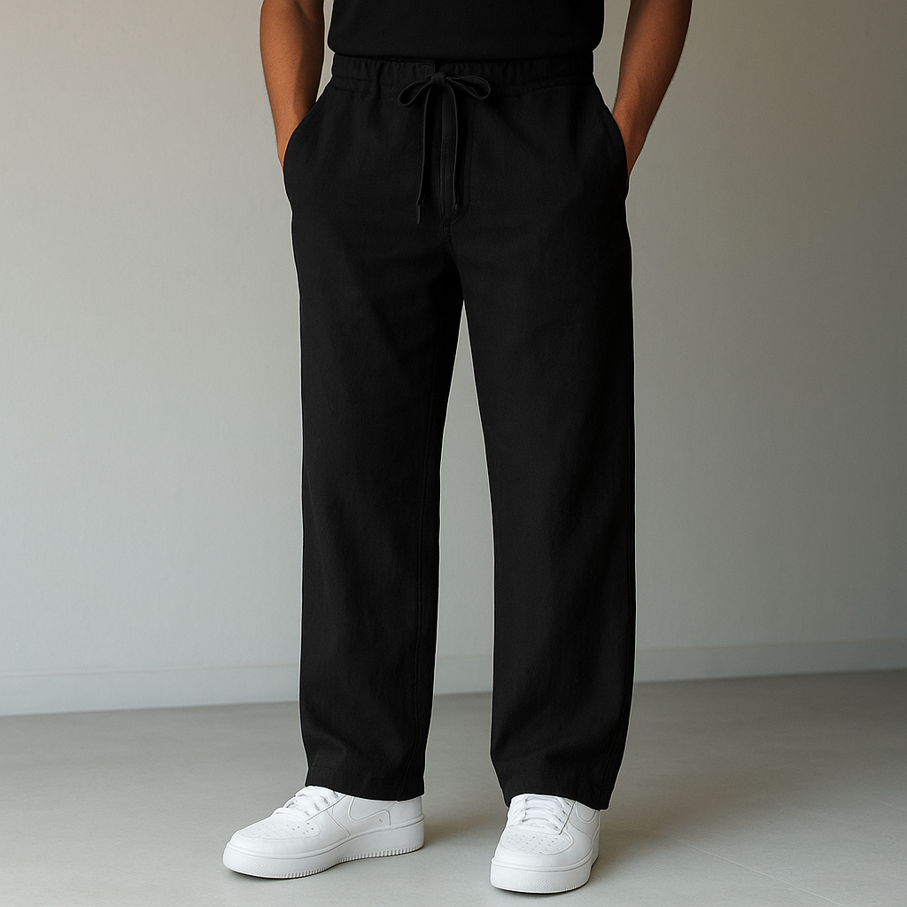 Men's Linen Drawstring Pants – Lightweight Breathable Fit