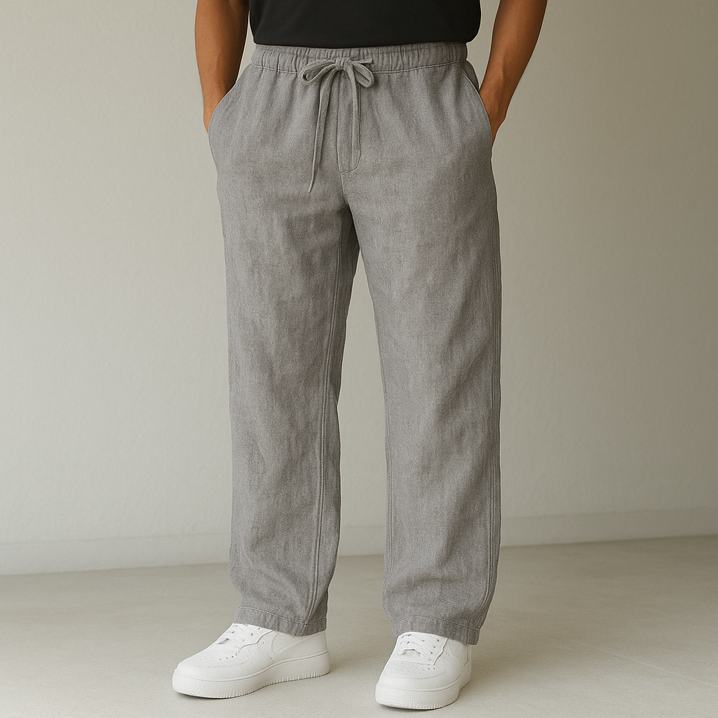 Men's Linen Drawstring Pants – Lightweight Breathable Fit