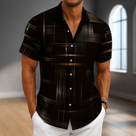 Men's Silk-Blend Button-Up Shirt – front view | Hensley London