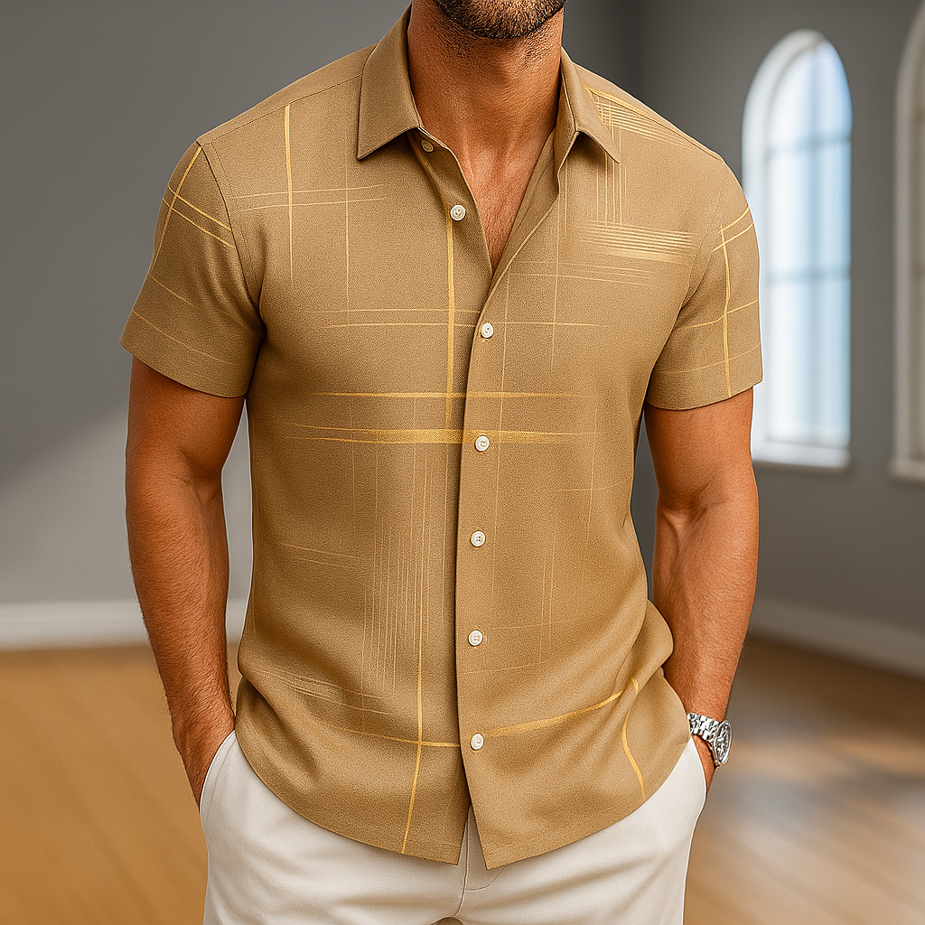 Men's Silk-Blend Button-Up Shirt – detail view | Hensley London
