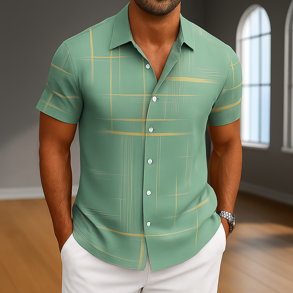 Men's Silk-Blend Button-Up Shirt – styled view | Hensley London