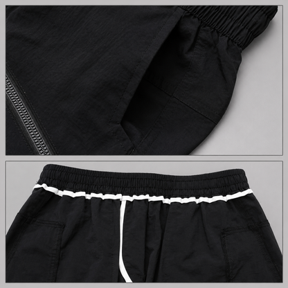 Men's Utility Zip-Pocket Shorts – zip pocket detail view | Hensley London
