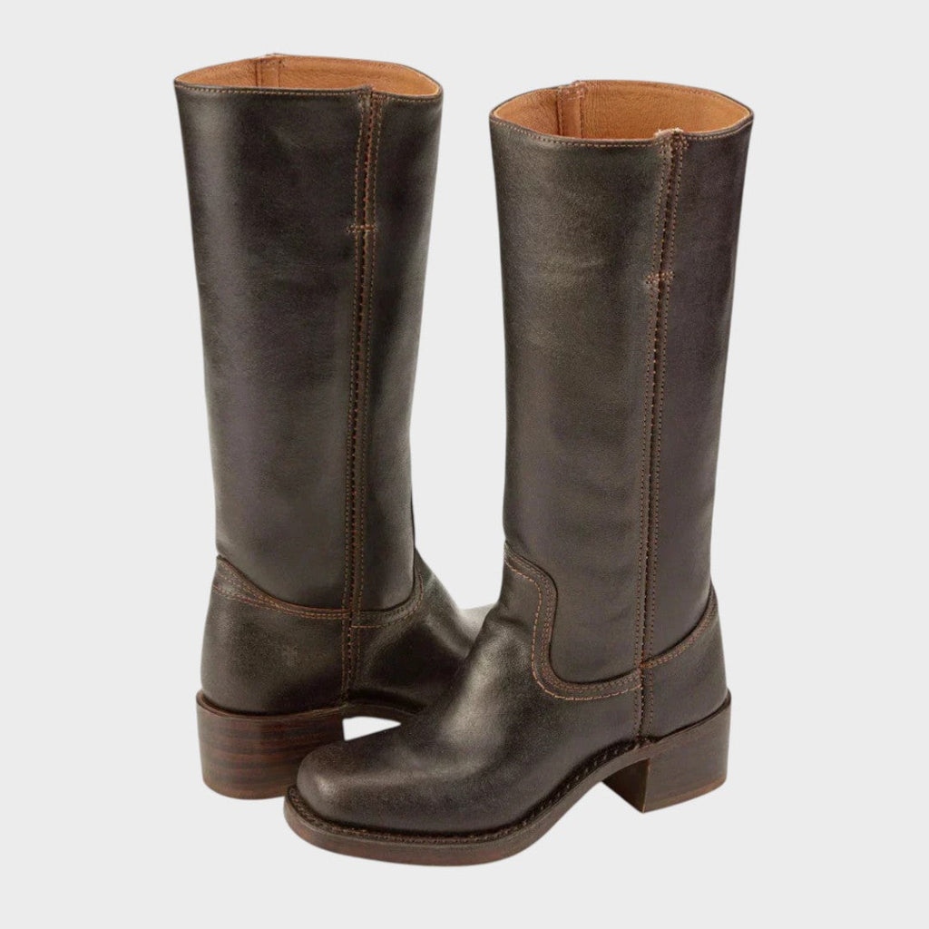 Women's Cowboy Boots Brown Leather Classic Western Style - 1