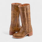 Women's Cowboy Boots Brown Leather Classic Western Style - 3